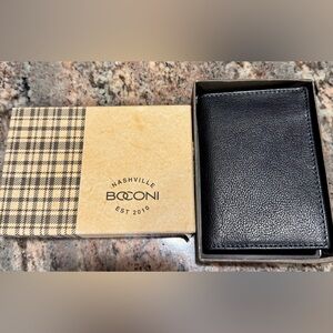 Boconi Nashville Black Leather Wallet Card Holder